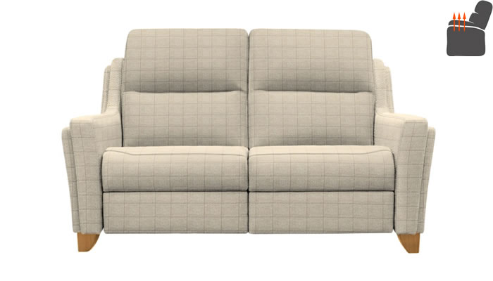 Parker Knoll Portland 2 Seat Sofa Heated Seats Murray Herringbone Cream Teak Leg